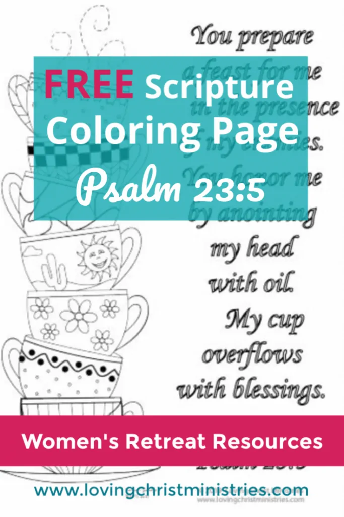 Free Scripture Coloring Page Cups Runneth Over